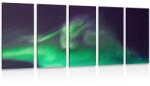 Dovido Tablou 5-piese aurora polară verde pe cer - 200x100