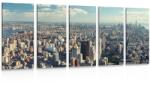 Dovido Tablou 5-piese vedere fermecătoare a centrului din New York - 150x75