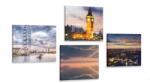 Dovido Set tablouri Londra romantică de noapte - 4x 60x60