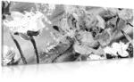 Dovido Tablou pictura florilor în design alb-negru - 140x70
