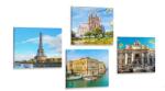 Dovido Set tablouri monumente istorice în culori frumoase - 4x 40x40