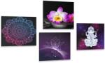 Dovido Set tablouri natura moartă Zen cu Buddha - 4x 60x60