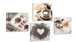 Dovido Set tablouri natura moartă de cafea - 4x 40x40