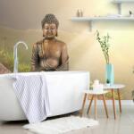 Dovido Tapet autoadeziv statuia Buddha într-o poziție de meditație - 147x270