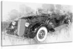 Dovido Tablou sedan retro istoric în design alb-negru - 90x60