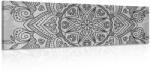 Dovido Tablou Mandala cu atingere antică în design alb-negru - 120x40