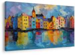 Dovido Tablou case colorate lângă râu - 30x20 - dovido - 61,16 RON