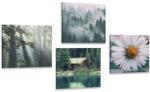 Dovido Set tablouri cabană în munții pitorești - 4x 60x60