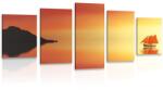 Dovido Tablou 5-piese velier portocaliu - 100x50