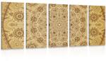 Dovido Tablou 5-piese Mandala ornamentală cu dantelă - 100x50