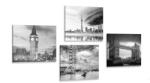 Dovido Set tablouri întuneric deasupra orașului - 4x 60x60