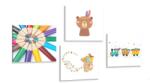 Dovido Set tablouri într-un design colorat distractiv - 4x 60x60