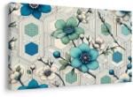 Dovido Tablou flori elegante pe fundal geometric - 90x60