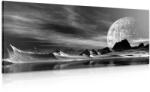Dovido Tablou planeta futuristă în design alb-negru - 80x40