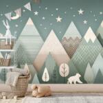 Dovido Tapet peisaj montan pentru copii cu urs - 196x270