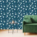 Dovido Tapet frunze delicate în design albastru - 49x1000