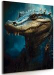Dovido Tablou crocodilul albastru-auriu - 80x120