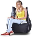 EMI Fotoliu puf relax nylon negru EMI