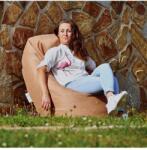 EMI Fotoliu puf relax pear suede maro EMI