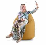EMI Fotoliu puf relax tip pară, scorțișoară EMI