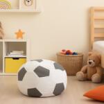 EMI Fotoliu Puf Relax Minge de Fotbal mic alb-gri EMI