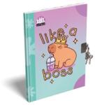 LIZZY Emlékkönyv, lakattal, A5, keményfedeles, LIZZYSULI "Lollipop Capybara", zöld-lila (TICEKEGDA5) - pritone