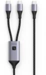 TECHLY ICOC MU2C-2C100W Кабел за зареждане USB-C към 2x USB-C 100W 1.5m PD QC PPS (ICOC MU2C-2C100W)