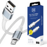 3mk Protection Cablu de date 3MK Hyper N-SERIES, USB-A la Micro-USB, 12W, 2.4A, 1m, Alb (5903108680356)
