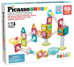 PicassoTiles Mагнитен конструктор Picasso Tiles STEM - Писта за топчета Travel, 60 части (PTMG60) - ozone