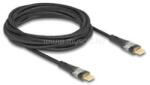 Delock Adat és gyors töltő kábel USB 2.0 USB Type-C apa-aoa átlátszó PD 3.0 100 W 3 m (DL80765) (DL80765)