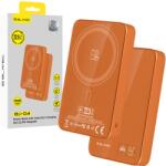 Blavec Power Bank 10000mAh BJ-04 Slim 13, 5mm - Type C - 22, 5W mágneses Magsafe 3 az 1-ben (PBBJ04-MC10O) narancssárga üveg
