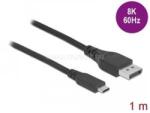 Delock Kétirányú USB Type-C - DisplayPort kábel (DP Alt Mode) 8K 60 Hz 1 m DP 8K ellenőrzött (DL86038) (DL86038)