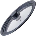 FACKELMANN Capac Universala din Sticla Fackelmann 242628 cm, Cu Margina de Silicon Negru (688656)
