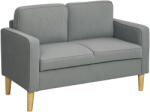 HOMCOM Canapea 2 locuri cu spațiu de depozitare și picioare solide din lemn, pentru living, dormitor, 117 x 63 x 79 cm, Gri deschis | Aosom Romania (83B-130V00LG) Canapea