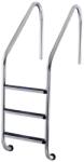  Medence létra, AISI304, nagy ívű, 3 fokos, ezüst, rozsdamentes acél, csúszásmentes, ergonomikus (AS-111003) (AS-111003)