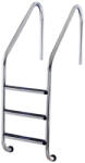  Medence létra, AISI316, nagy ívű, 3 fokos, ezüst, rozsdamentes acél, csúszásmentes, ergonomikus (AS-111013) (AS-111013)