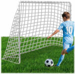 Neo-Sport Futballkapu, Neo-Sport NS-485, 183 x 122 x 61 cm, fehér keret, fehér PE háló, fém váz, időjárásálló, 4 db rögzítő, szerszám nélkül összeszerelhető (TE1485) (TE1485)