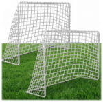 Neo-Sport Futballkapu, Neo-Sport NS-485, 183 x 122 x 61 cm, 2 db, fehér keret, fehér PE háló, fém váz, időjárásálló, 4 db rögzítő, szerszám nélkül összeszerelhető (TE1485-2) (TE1485-2)