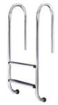  Medence létra, AISI304, kis ívű, 2 fokos, ezüst, rozsdamentes acél, csúszásmentes, ergonomikus (AS-110002) (AS-110002)