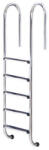  Medence létra, AISI316, kis ívű, 5 fokos, ezüst, rozsdamentes acél, csúszásmentes, ergonomikus (AS-110015) (AS-110015)