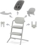 Cybex Scaun de masa pentru copii Cybex Gold Lemo 4 in 1 Suede Grey, include scaun inalt, hamac bouncer, tavita si sezut cu opritor (521003215) Scaun de masa bebelusi, inaltator