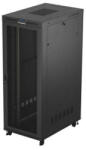 Lanberg FF01-8242-23BL 19" 42U SZÉL: 800mm MÉLY: 1200mm MAG: 2127mm lapraszerelt LCD hálós fémajtós fekete álló rack szekrény