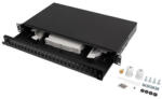 Lanberg FOP1-24SS-LDB 19" 1U 24xSC szimplex 24xLC duplex kihúzható kötőkazettával szerelt fekete optikai patch panel - pcx