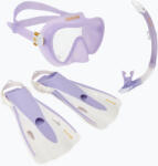 Aqualung Set de snorkeling Aqualung Nabul mască + tub+ labe translucid purple