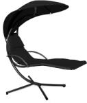 AGA Șezlong suspendat de grădină cu acoperiș Negru (MR4402-BLACK)