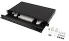Lanberg Cutie de distributie fibra optica Lanberg 12xSC simplex / 12xLC duplex Rack 19" 1U negru + accesorii (FOP1-12SS-LDB)