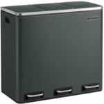 SongmicsHome SORT szelektív hulladékgyűjtő 54 l (3×18 l), antracit/ezüst SongmicsHome