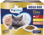 PreVital Fillet Selection - alutasakos válogatás marha, csirke lazac felnőtt macskák számára 24 x 85 g - csui