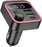 hoco. Bluetooth FM transmitter, 2xUSB / 1xType-C, QC3.0 / PD 20W, BT5.4, fekete, HOCO Bravery E85
