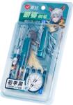 AIHAO Set 2 stilouri plastic reincarcabile 14cm cu 4 rezerve albastre, scoala, scriere usoara Aihao